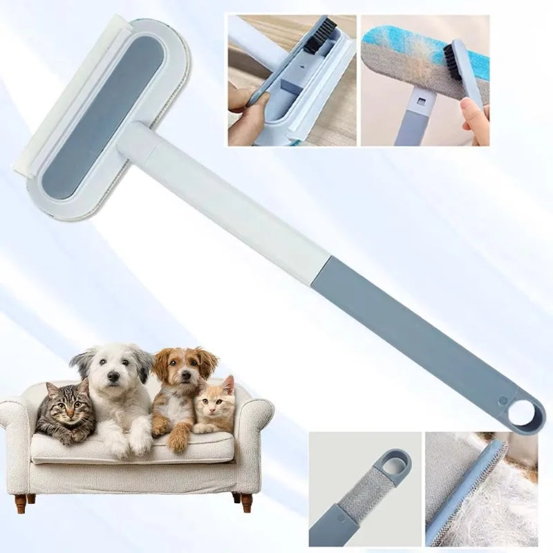 3 In 1 Pet Hair Remover Brush Long Handle Tool For Cat & Dog
